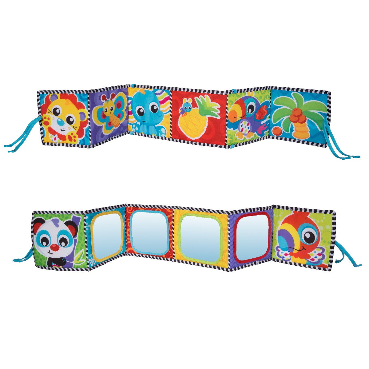 Playgro aktivitetslegetøj, Tummy Time vendbar stofbog m spejl