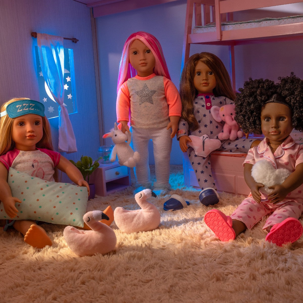 Our Generation dukketilbehør, Køjeseng med sommerfugle