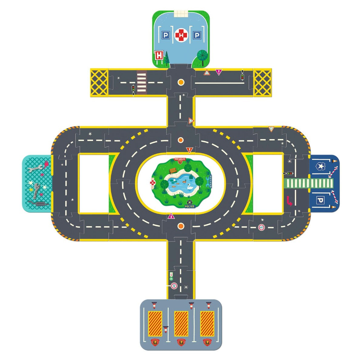 Crazy Motors, vejpuslespil Byen - 33 brikker