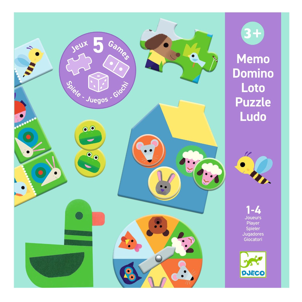 Djeco Leg & Lær, 5 spil på bondegården