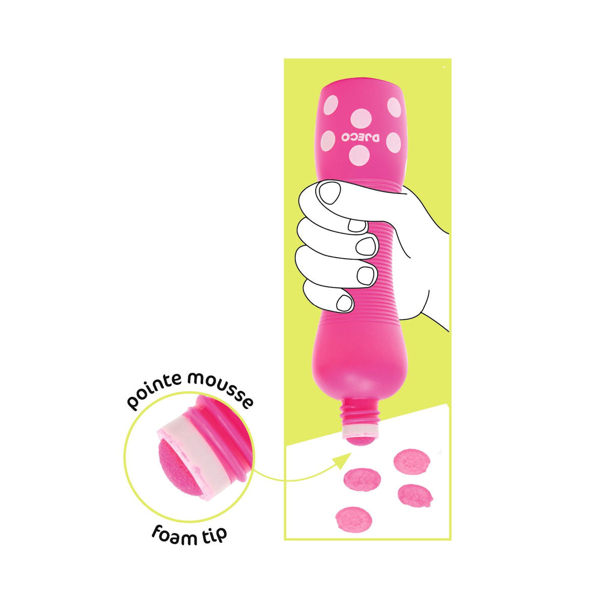 Djeco skum duppetuscher, 4 stk. - Neon