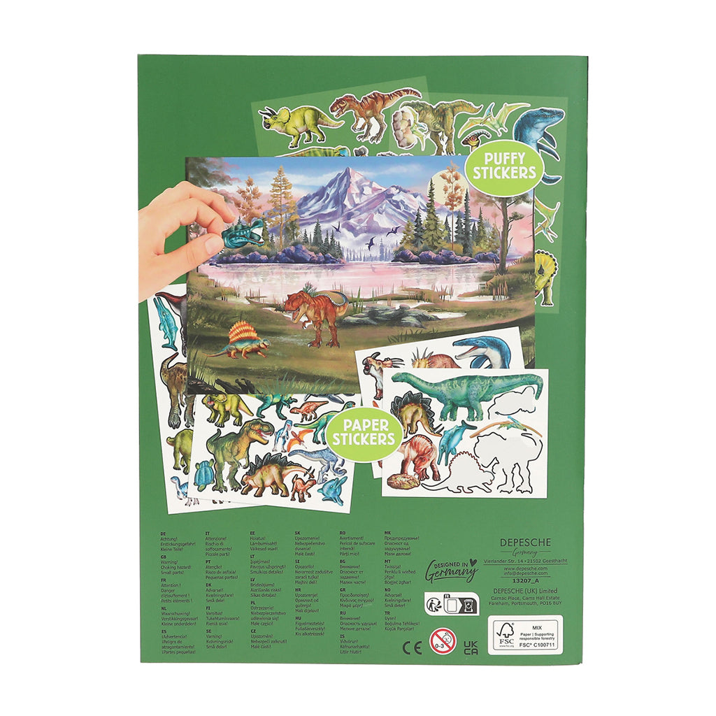 Dino World Stickerworld Puffy, Klistermærkebog