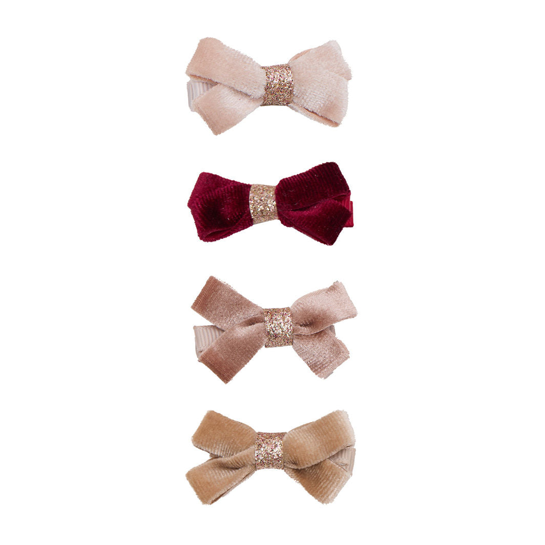 Mimi & Lula - 4 Hårclips - Glitter Velvet Bow