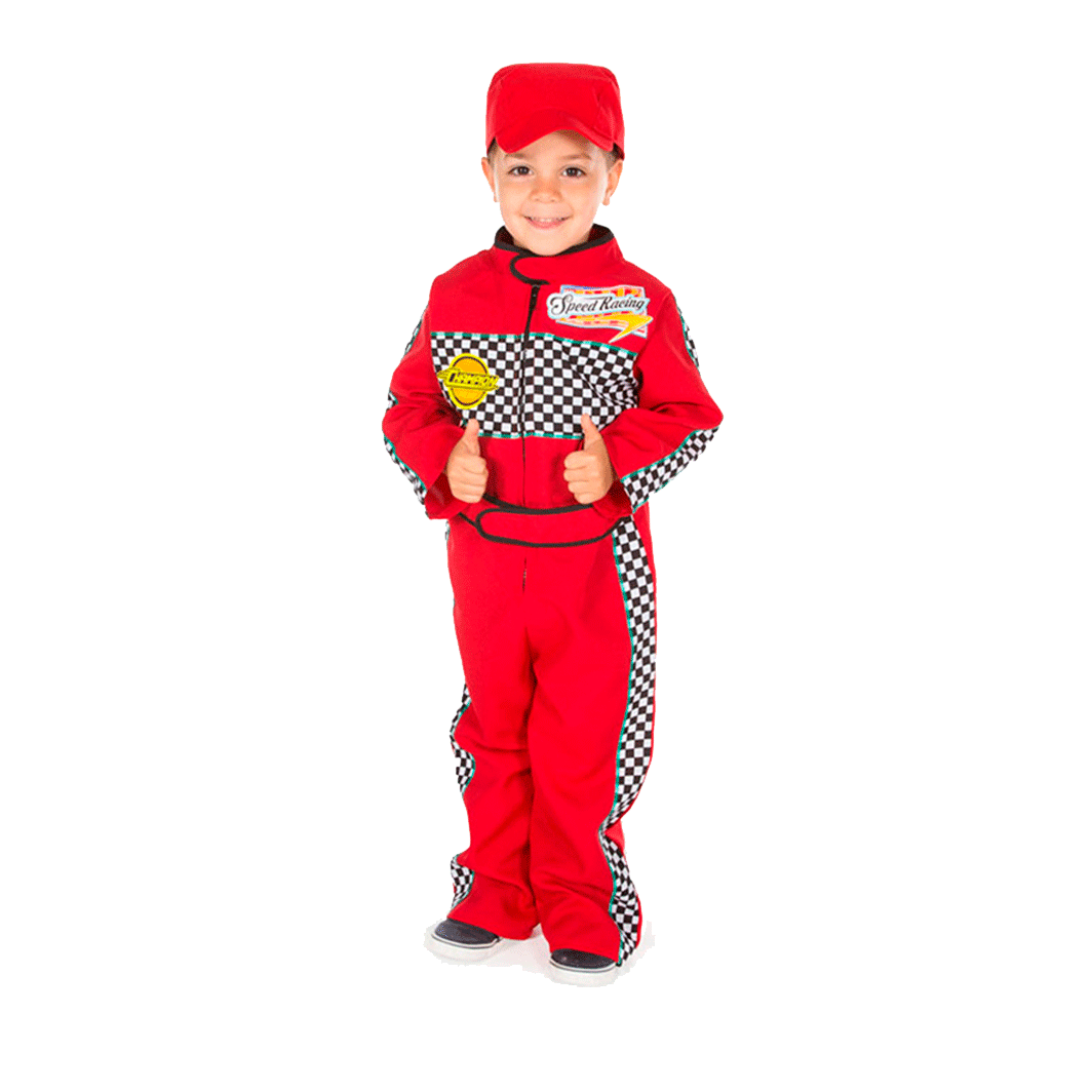 Pretend to bee udklædningstøj, racerkører - Str. 2-7 år