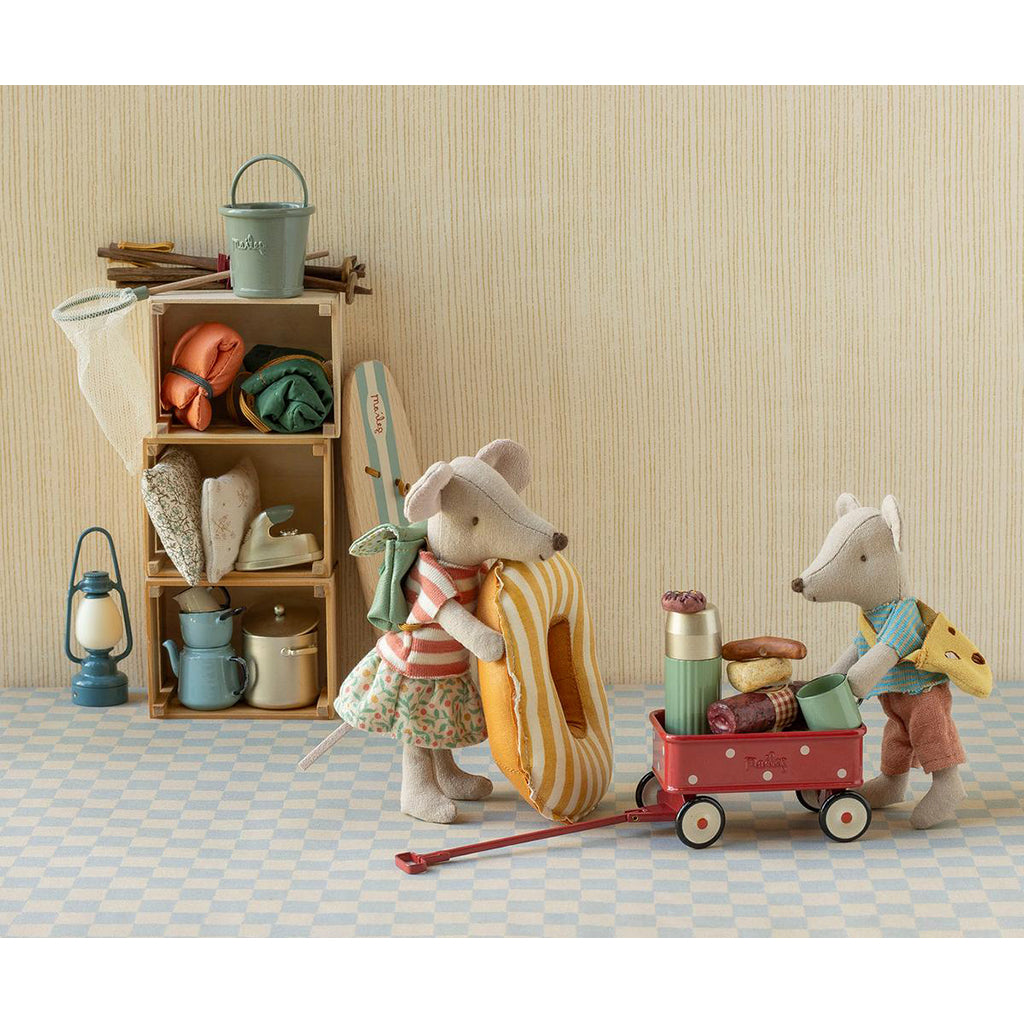 Maileg tilbehør til mus, vogn - Rød
