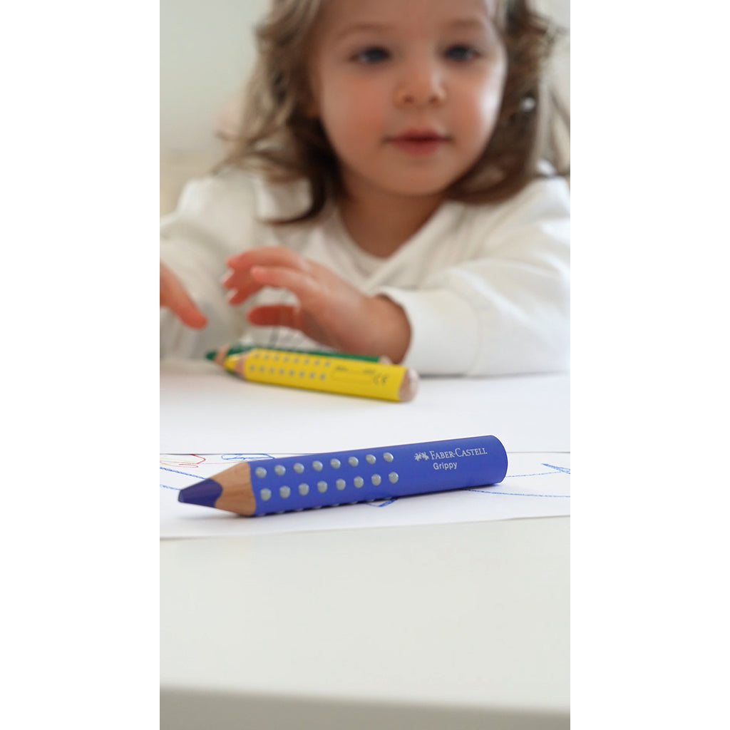 Faber-Castell, Grippy Jumbo farveblyanter 6 stk + 1 blyantspidser