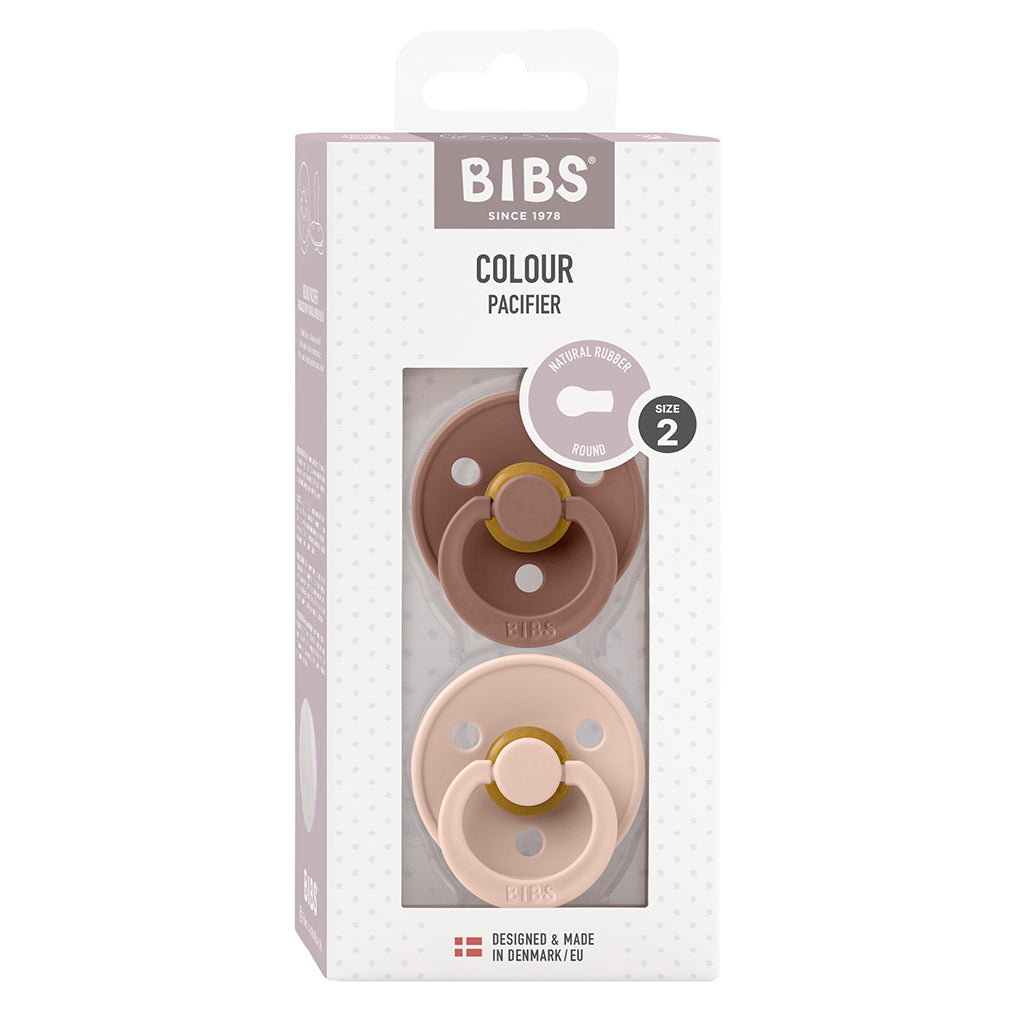 Bibs 2-pak, sutter i naturgummi, str. 2 - Woodchuck/Blush