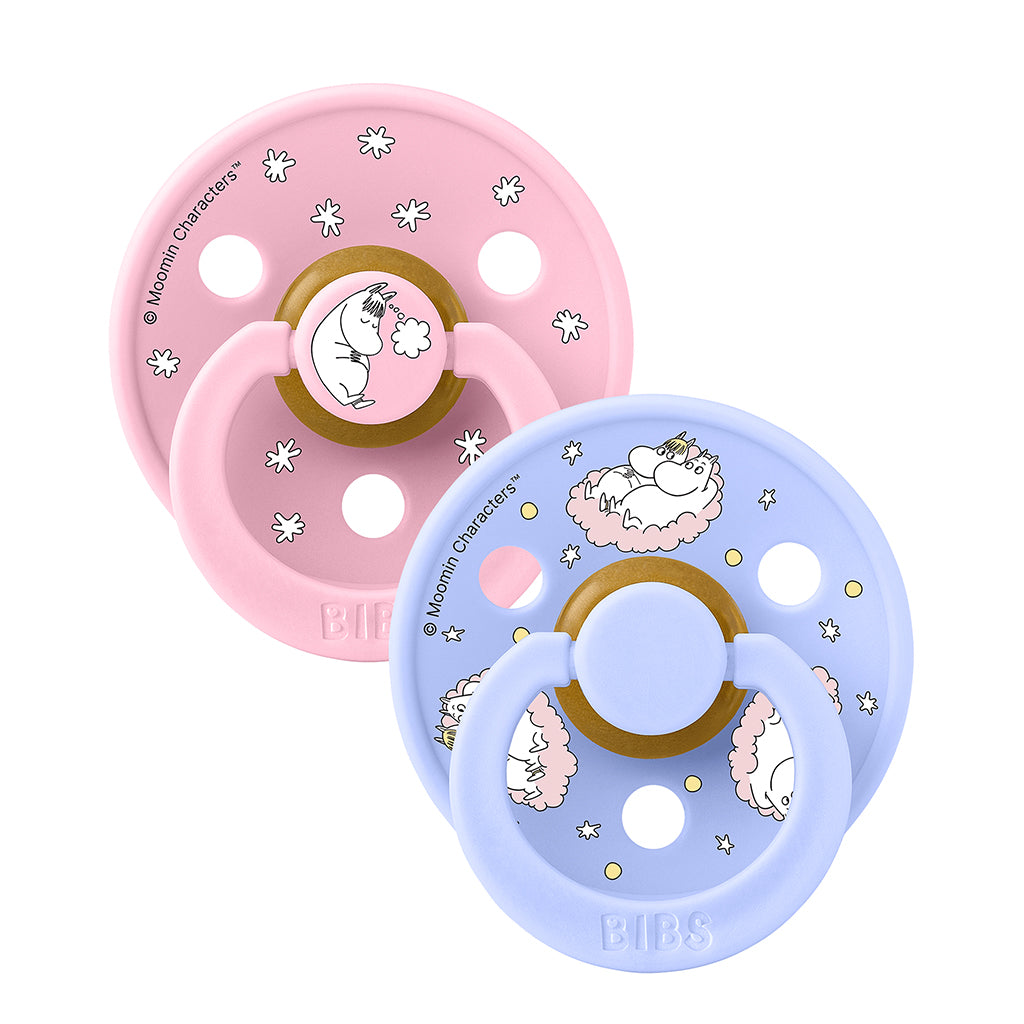 Bibs x Moomin Pacifier Colour 2 pack Dreaming Latex Size 2 Baby Pink mix