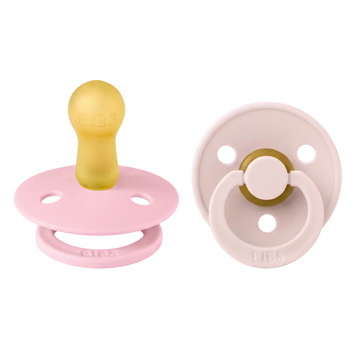 Bibs sutter i naturgummi, str. 1, 2-pak - Petal/Baby pink