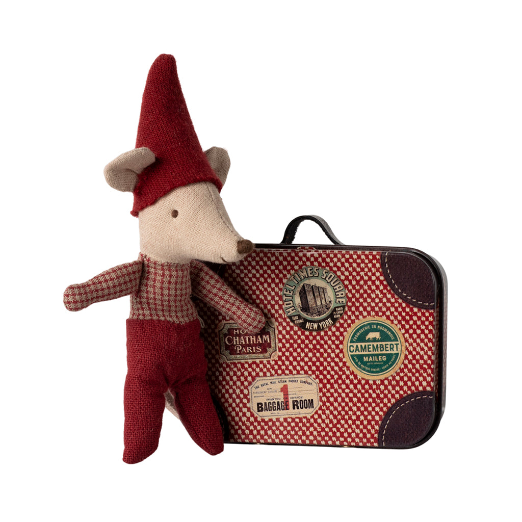 Maileg Baby Julemus i kuffert