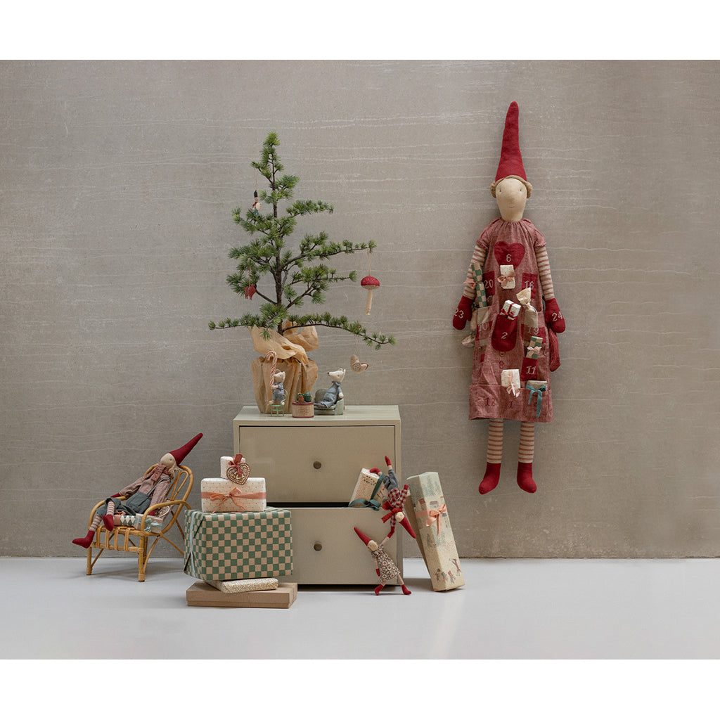 Maileg Nisse, Str. 1, Pige - Vinter mint kjole