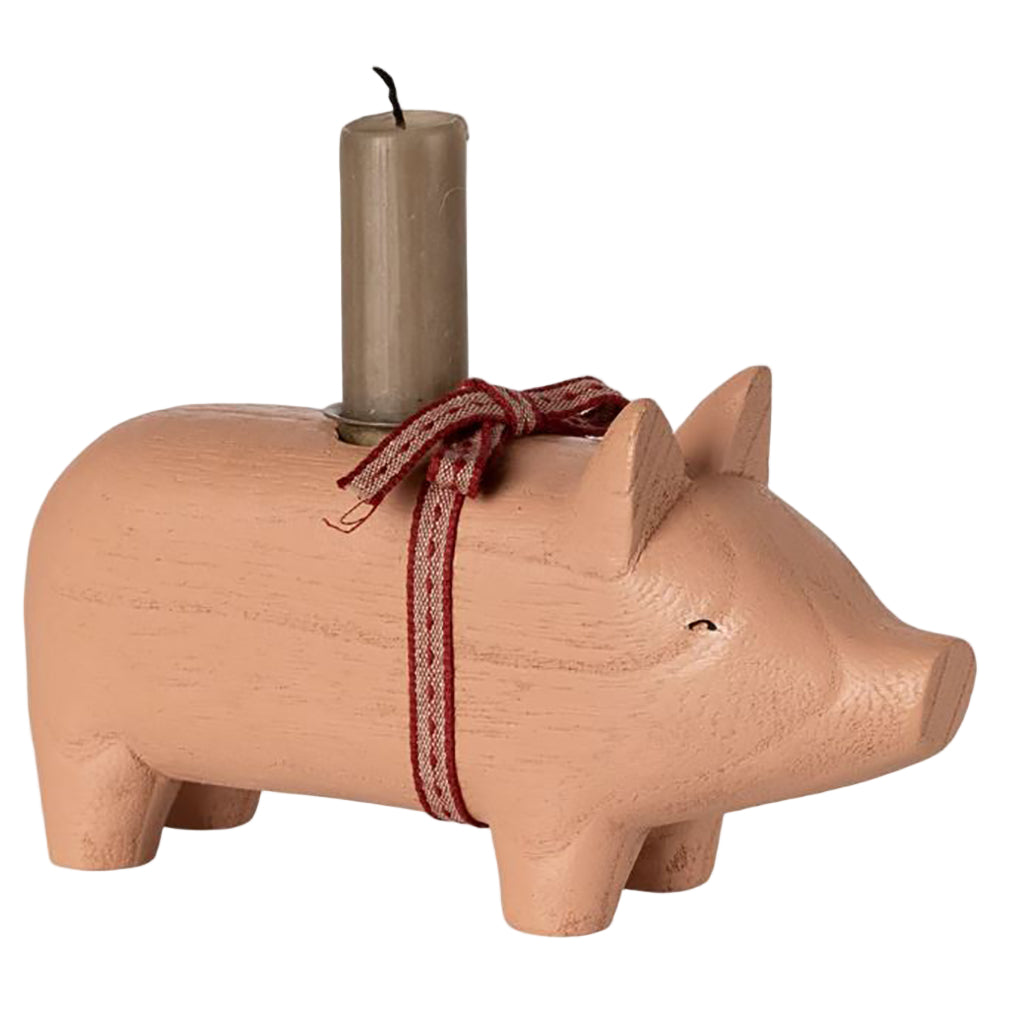 Maileg Lysestage, Mellem gris - Rosa