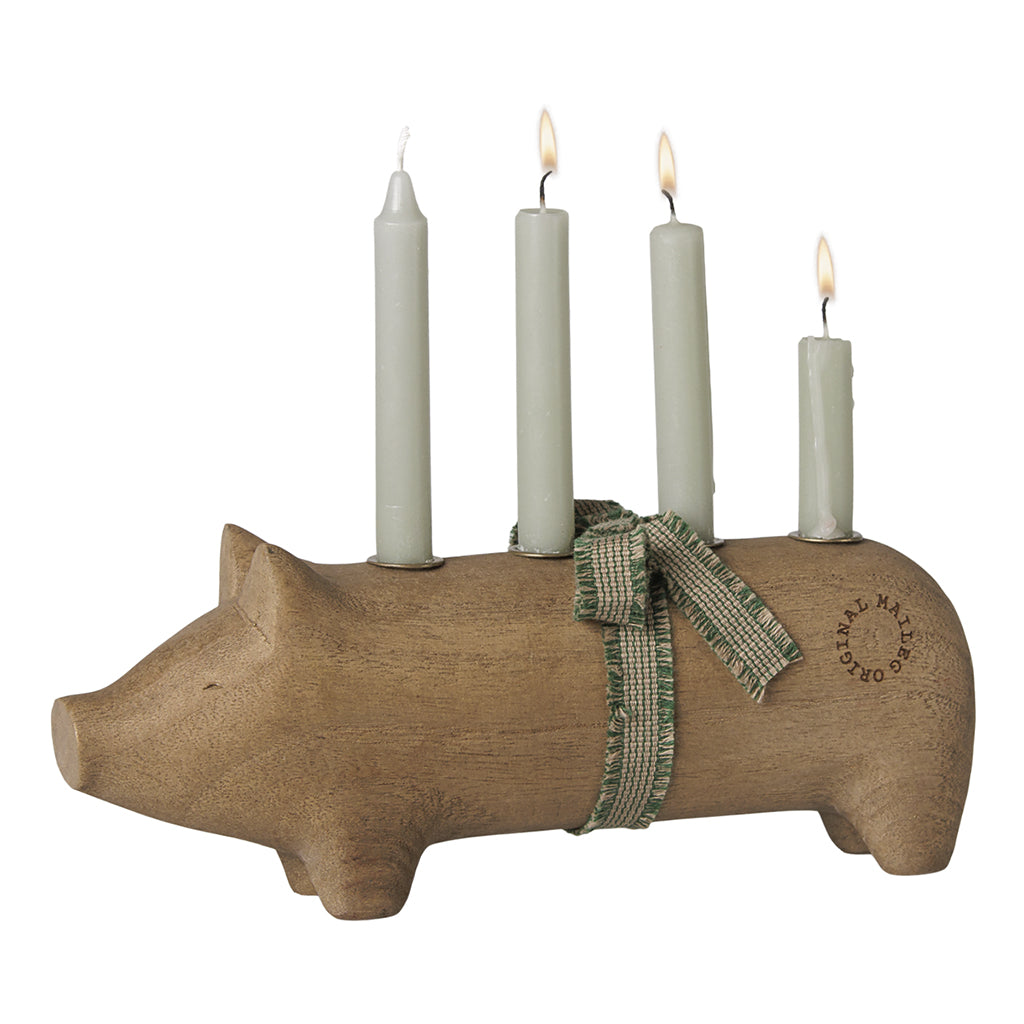 Maileg Adventslysestage, Medium gris - Natur