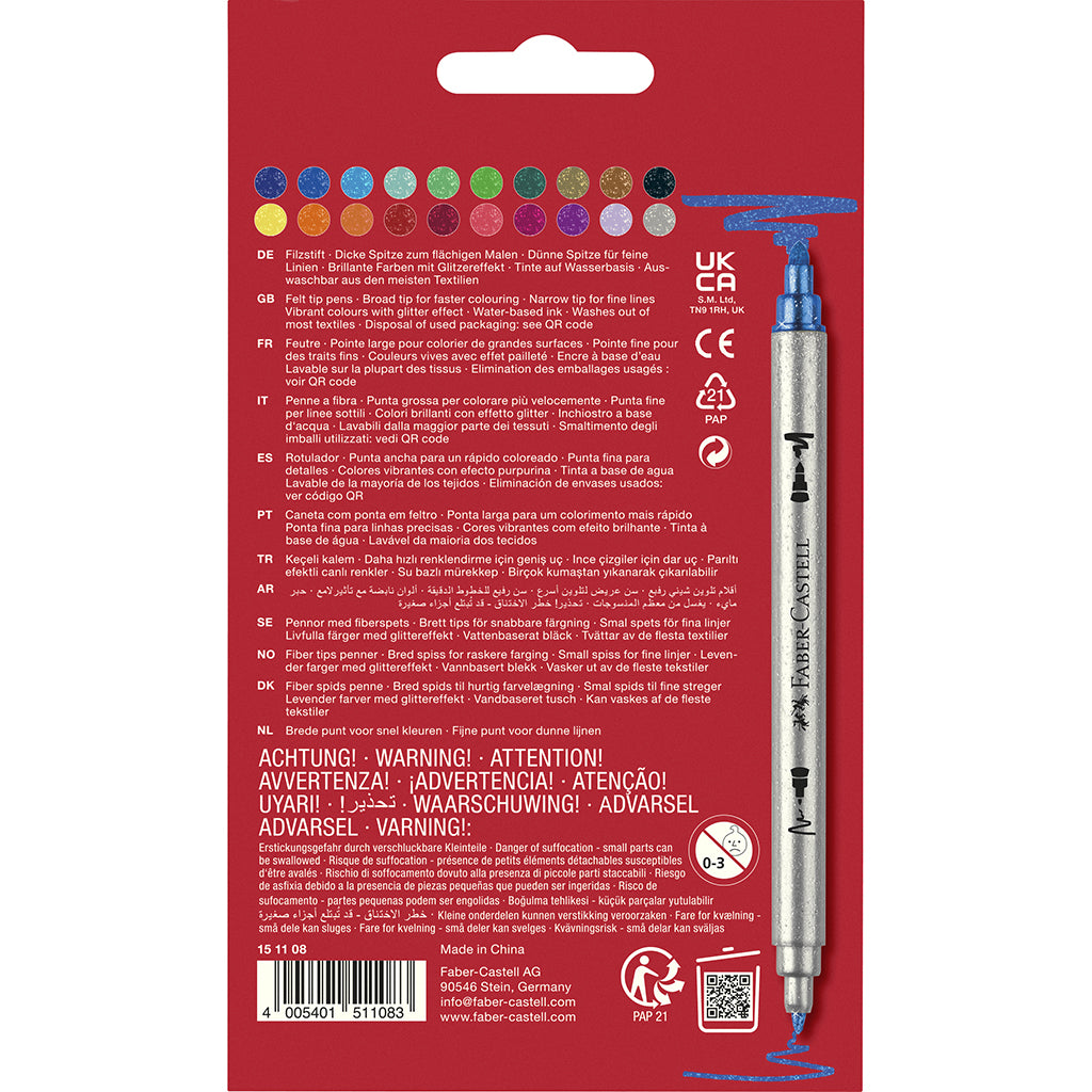 Faber-Castel, Tuscher med glimmer 20 stk – dobbeltsidet
