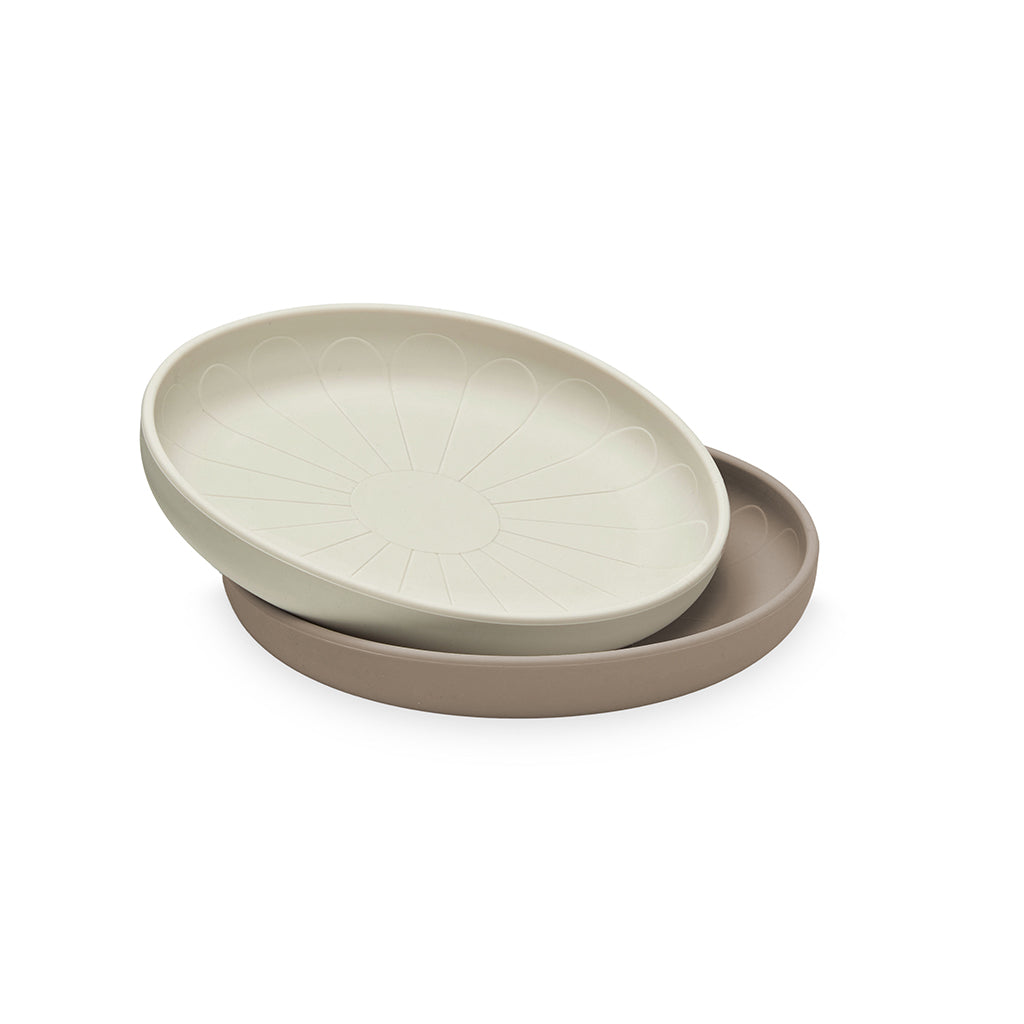 Cam Cam flad tallerken, 2-pak, Flower plates - Earth mix