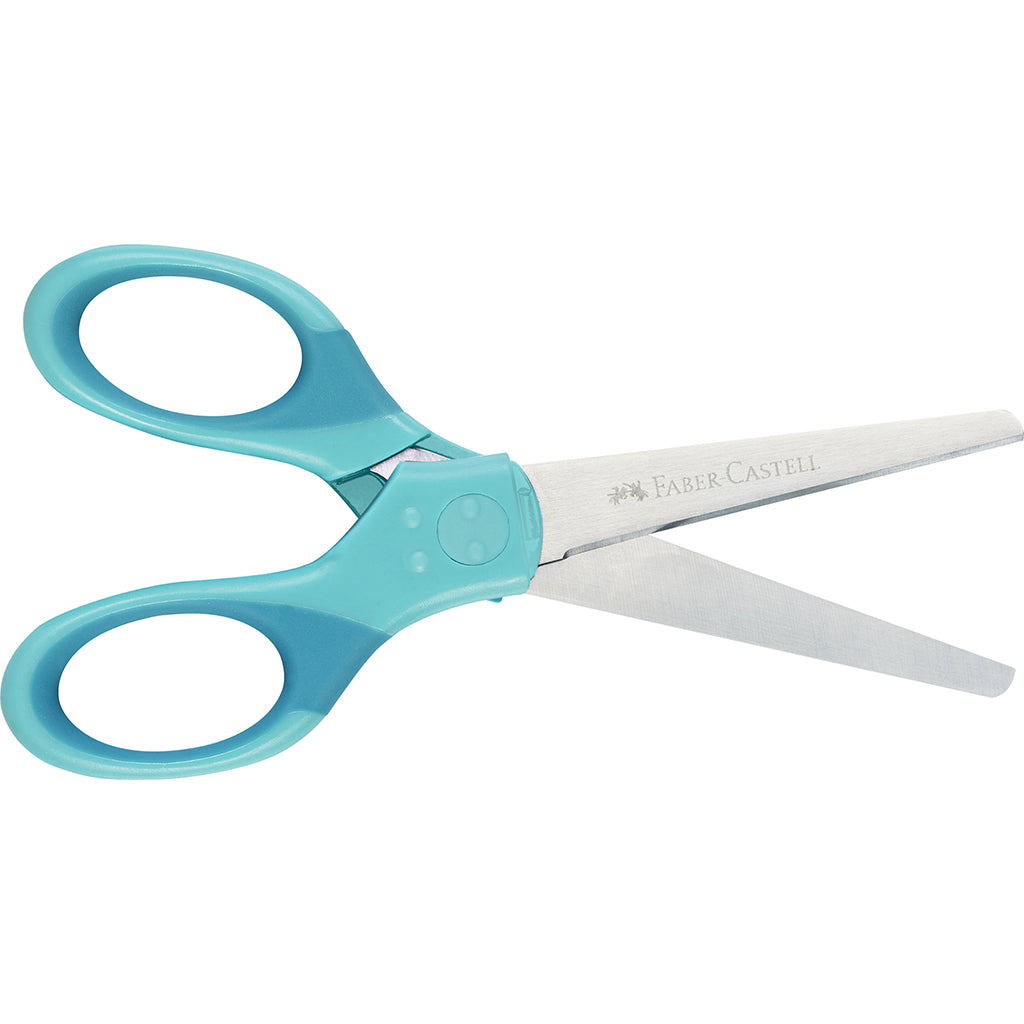 Faber-Castell børnesaks m. til højre og ventre hånd incl etui - turkis