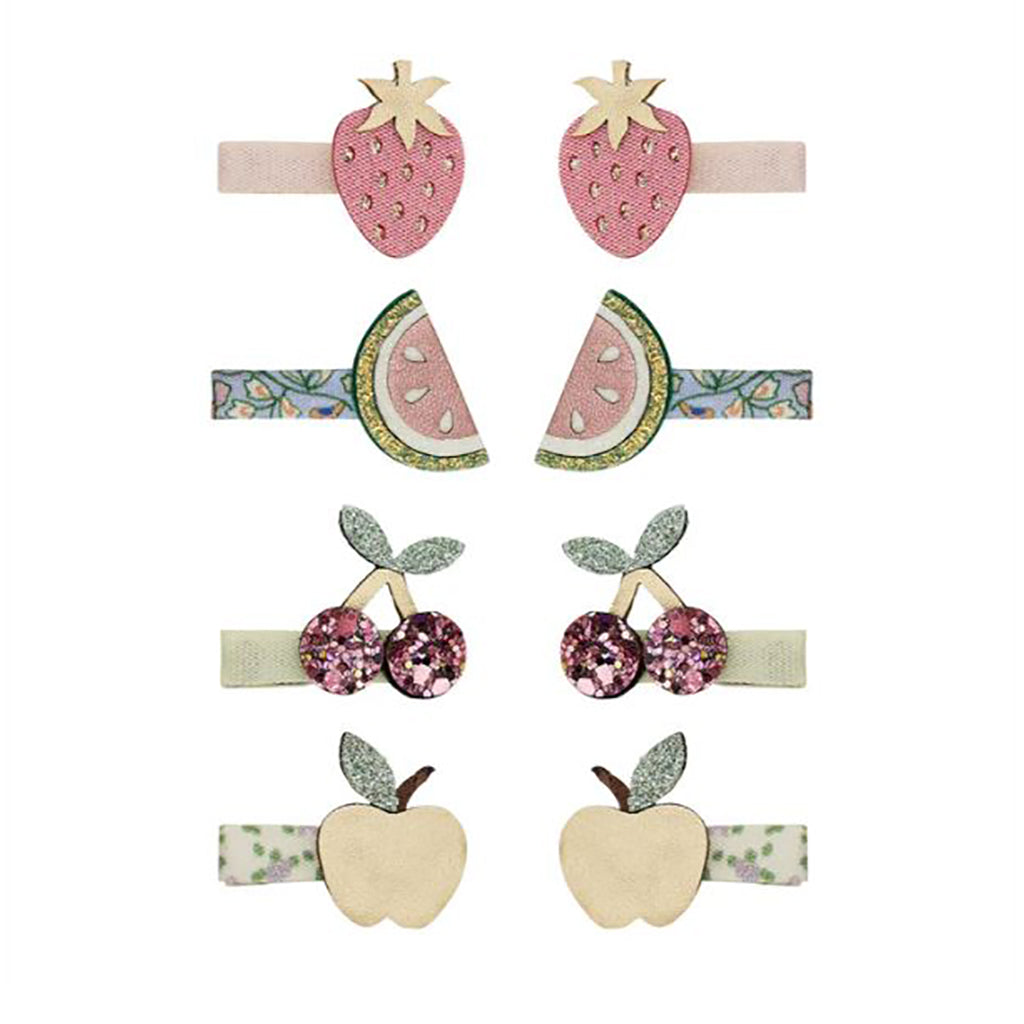 Mimi & Lula 8 hårklips, Mini Fruit salad spring on the farm