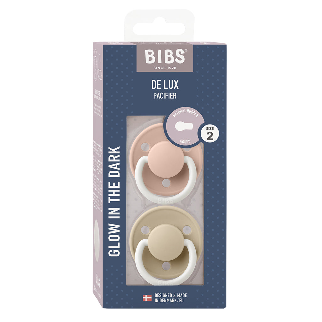 Bibs De Lux 2-pak, sut i latex, str. 2, Blush GLOW/Vanilla GLOW