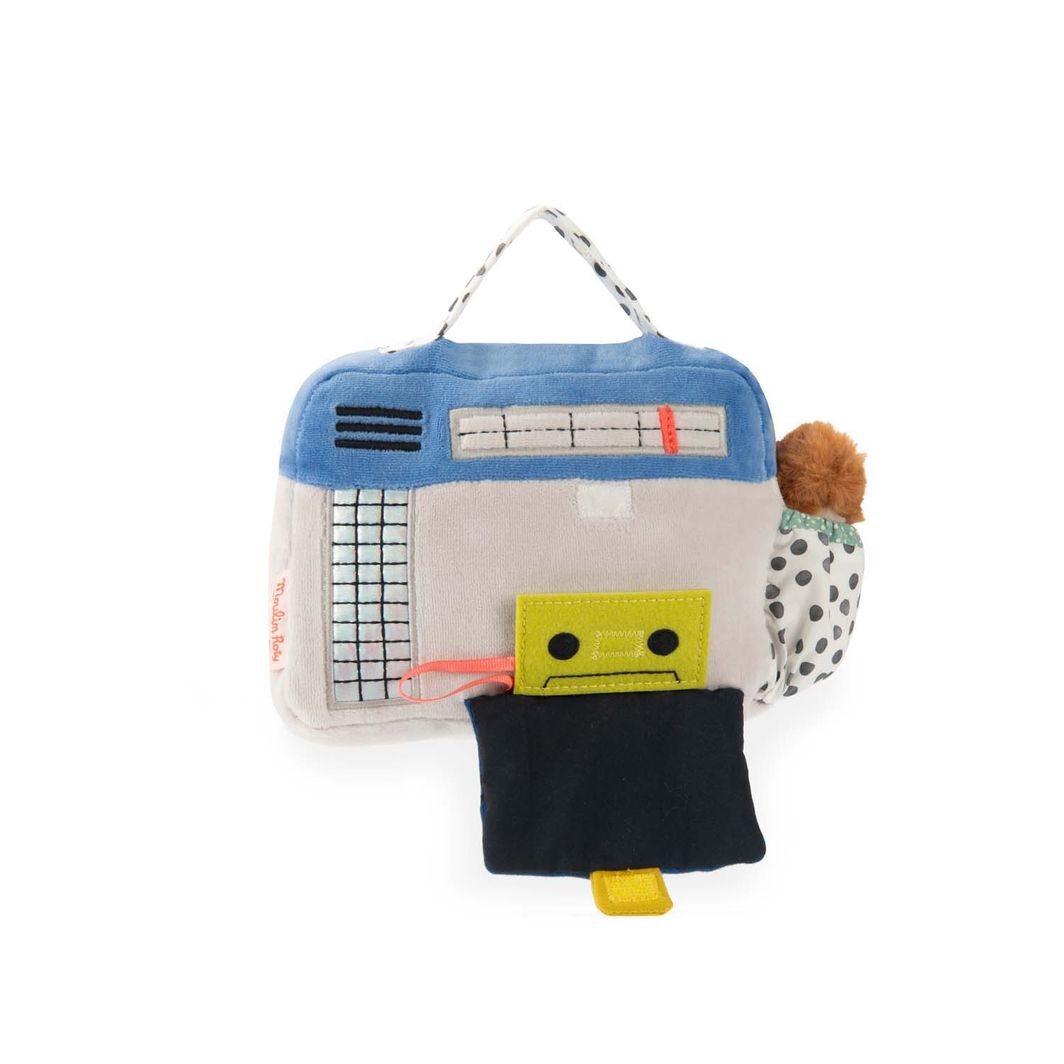 Moulin Roty Tøjdyr med musikoptræk, Radio 22 cm - Puce & Pilou
