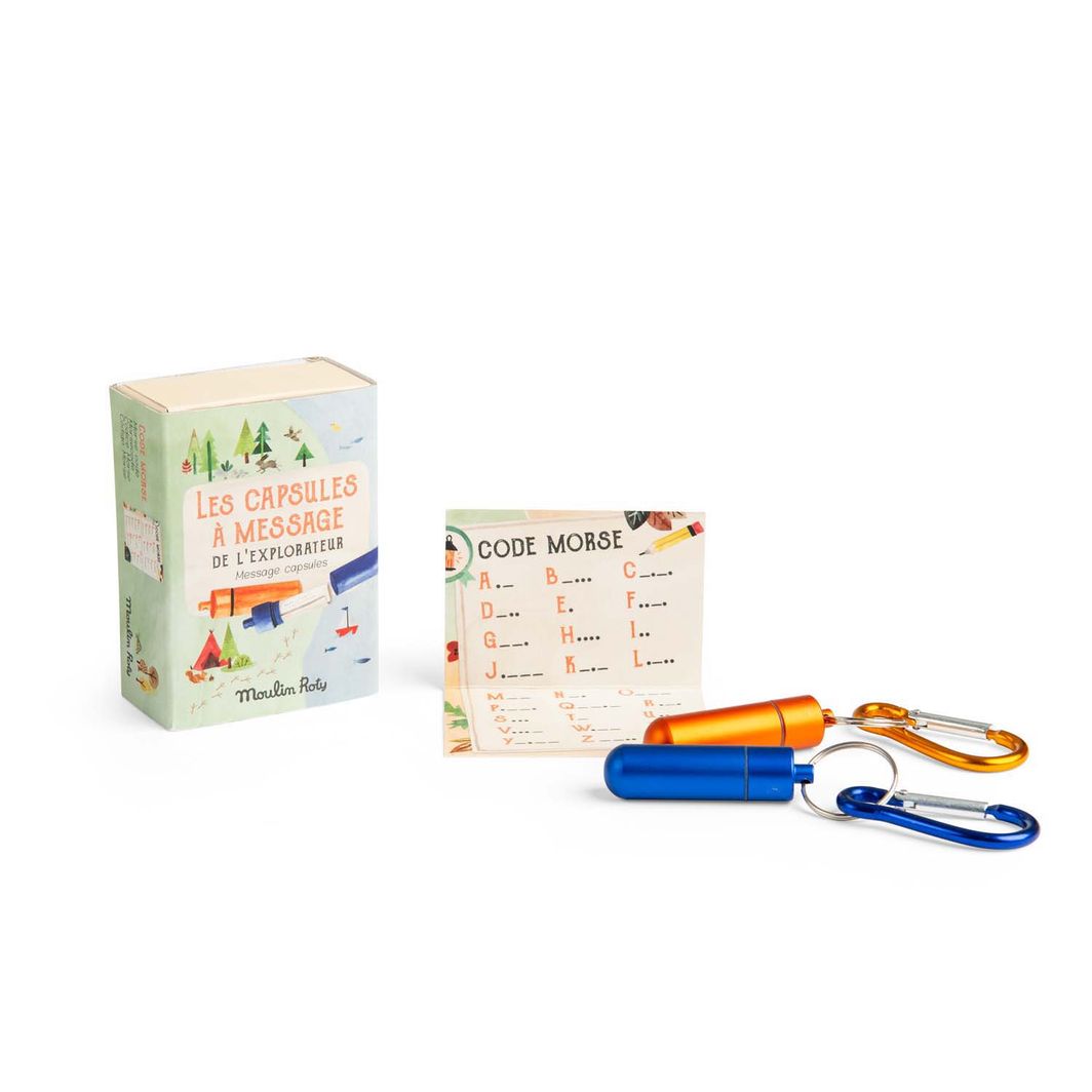 Moulin Roty, nøglering med kapsel til hemmelige besked, 2 stk - Le Jardin du Moulin