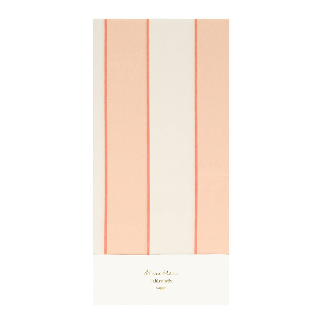 Meri Meri papirsdug, Peach stripe - 259 x 137 cm