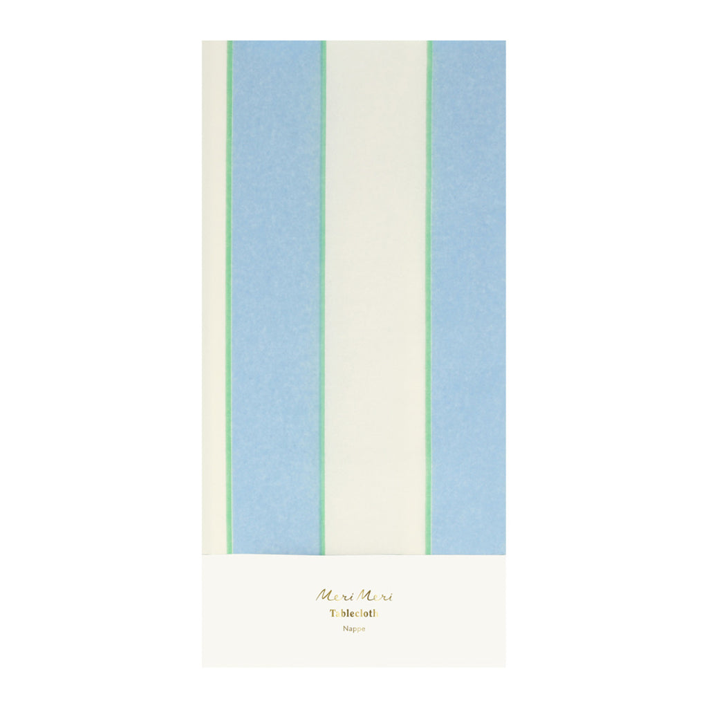 Meri Meri papirsdug, Pale blue stripe - 259 x 137 cm