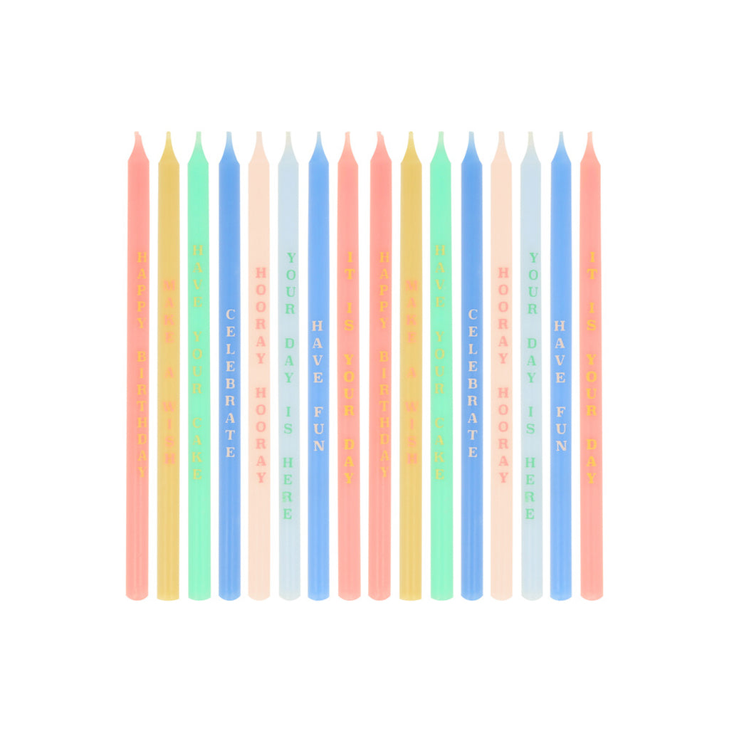 Meri Meri kagelys m. fest-sætninger - 16 stk