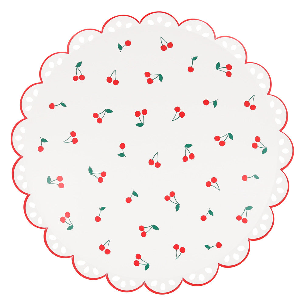 Meri Meri Paptallerkener, Str. S, Cherry - 8 stk