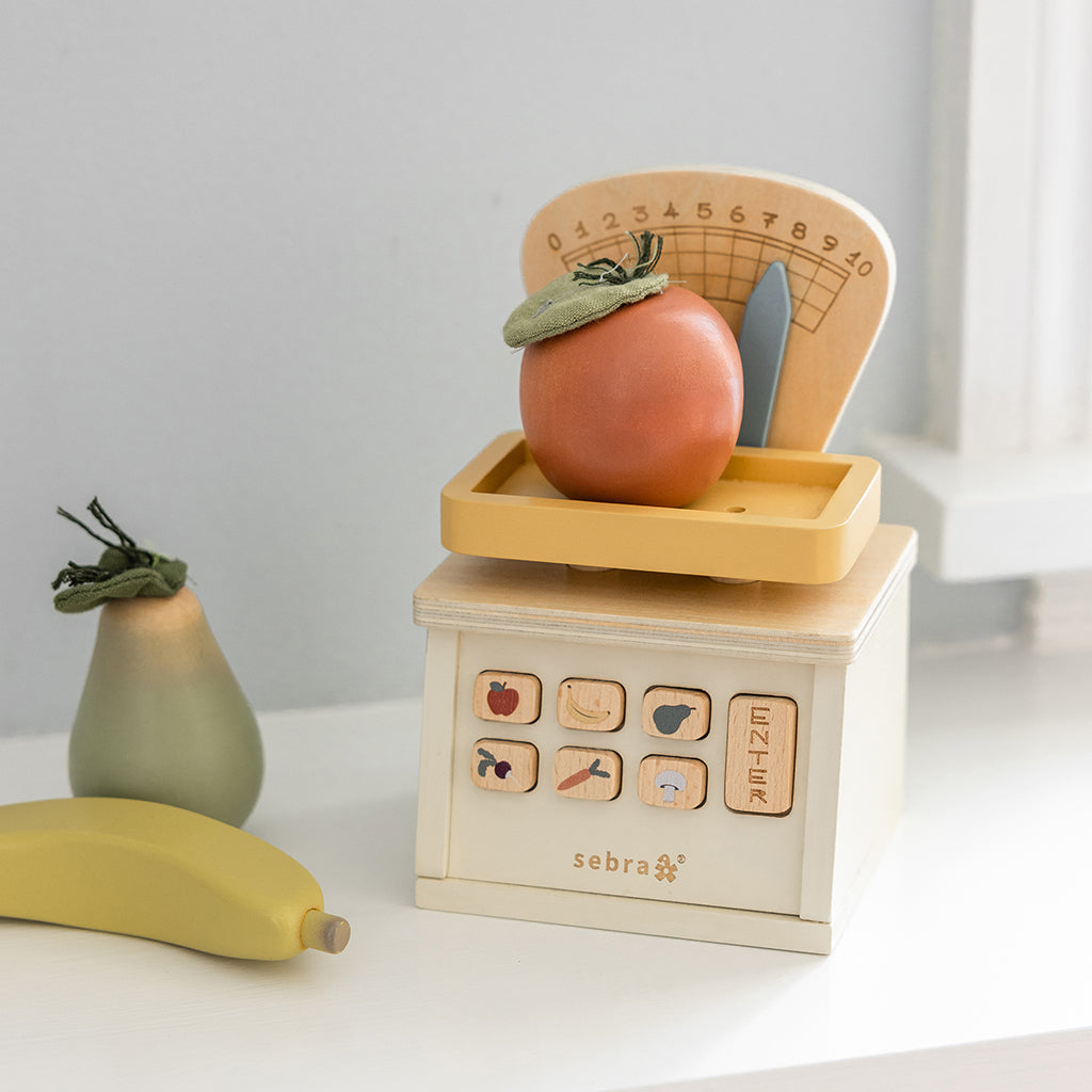 Sebra Købmandsvægt i træ