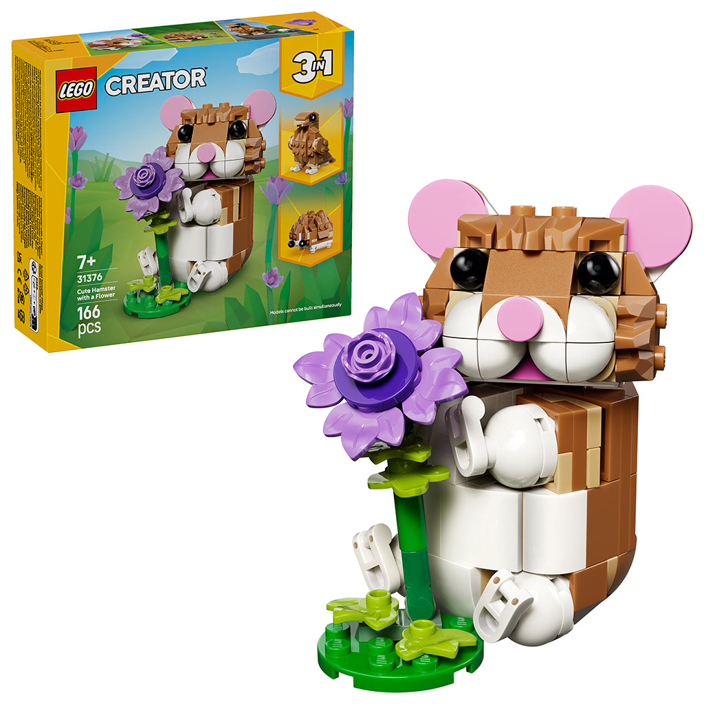 LEGO® Creator 3-i-1, Sød hamster med blomst