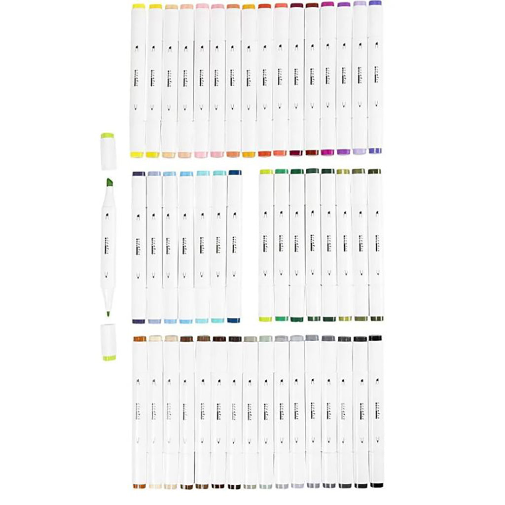 Illustration Marker, dobbelt, streg 1 + 8 mm streg, 48 stk. - Standardfarver