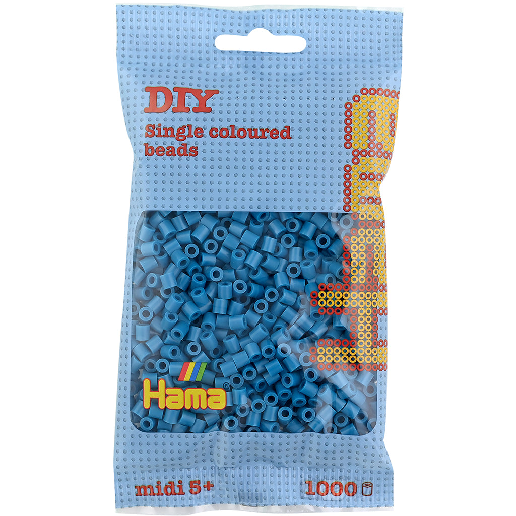 Hama Midi perler i pose, petrol - 1000 stk