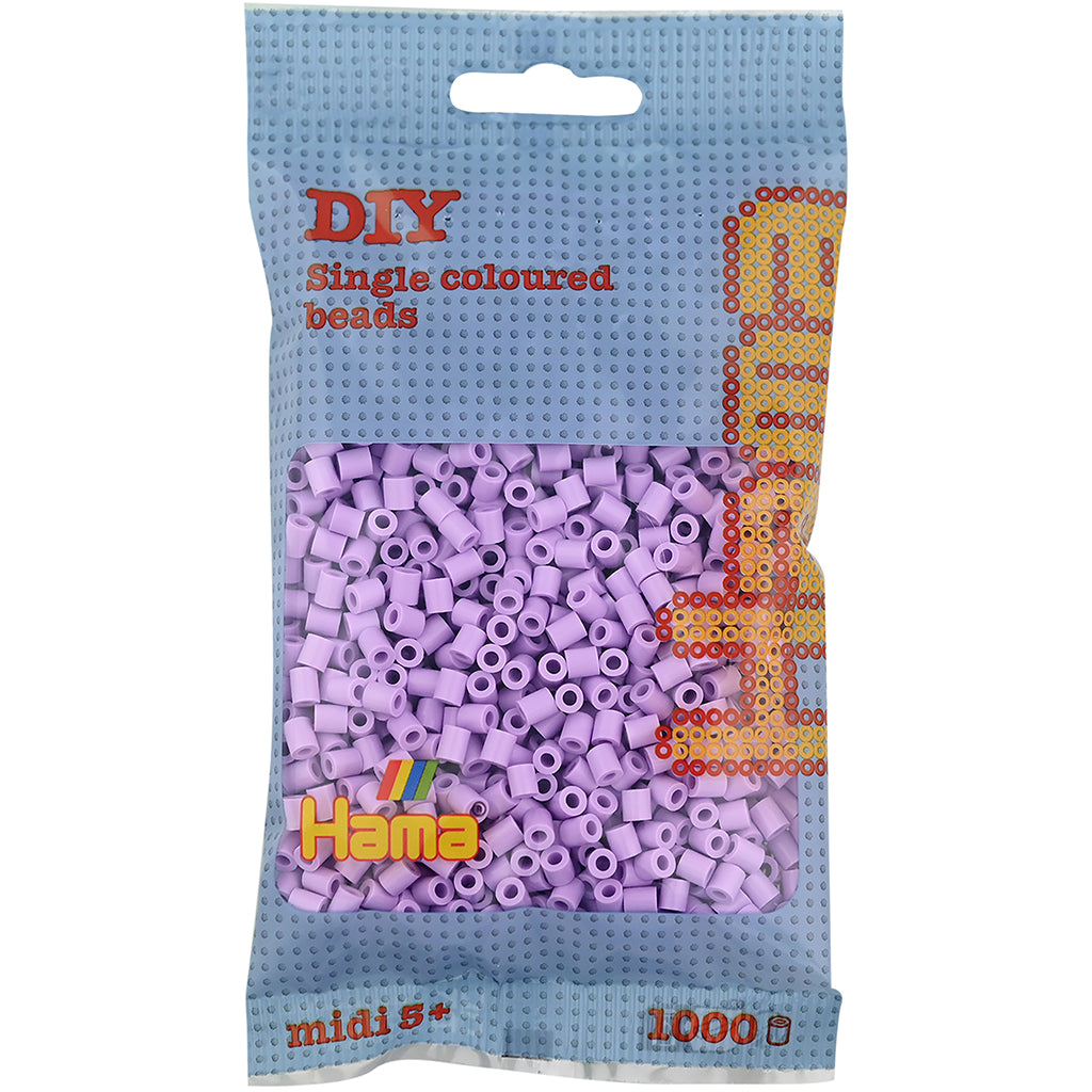 Hama Midi perler i pose, Pastel lilla - 1000 stk