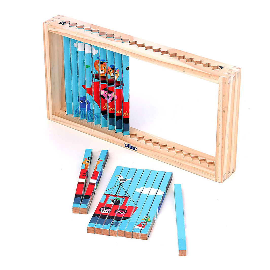 Vilac Agamografisk puslespil m. 20 brk, 4-dimensionelt design - Transport