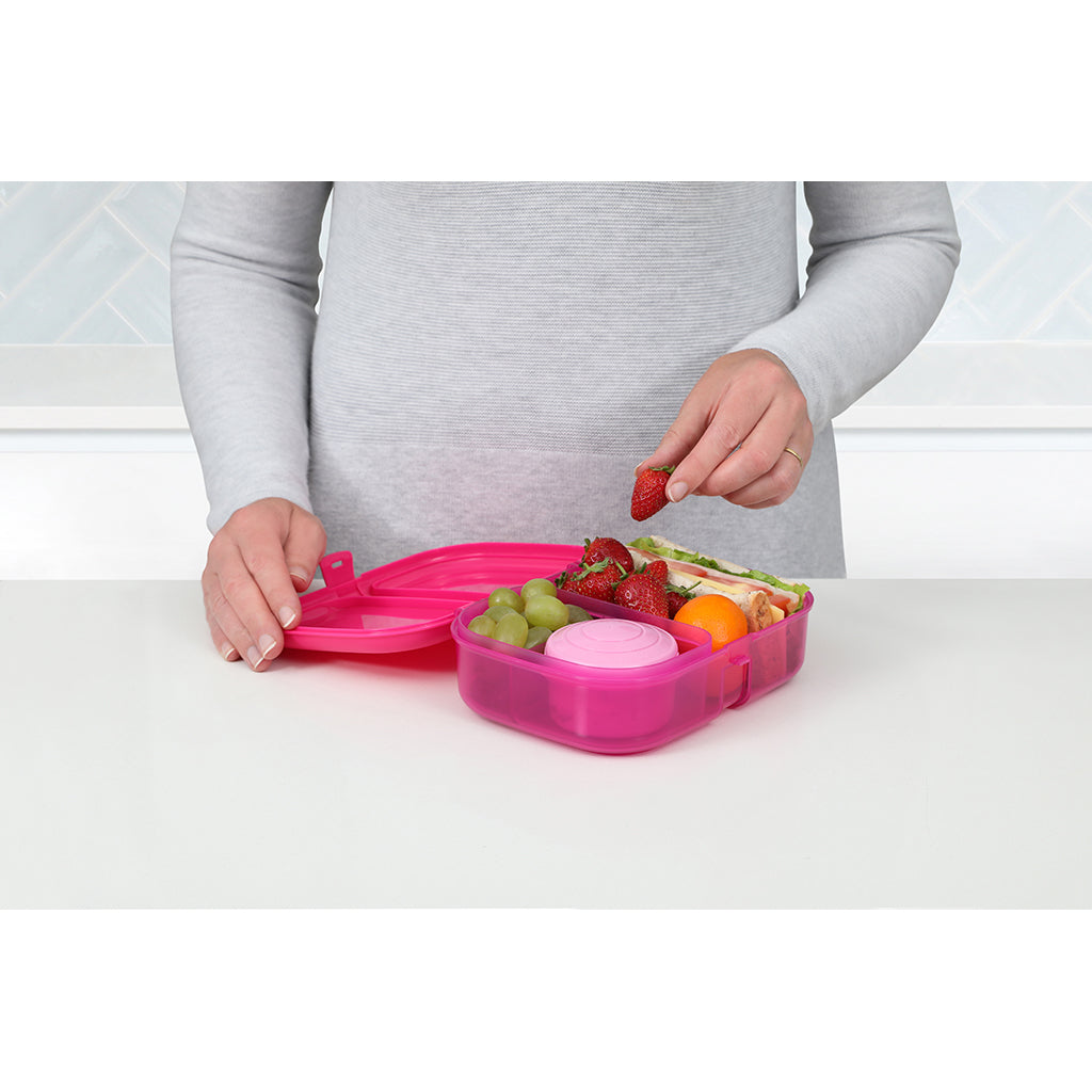 Sistema Ribbon lunch madkasse med aftageligt rum, 1.1L - Pink