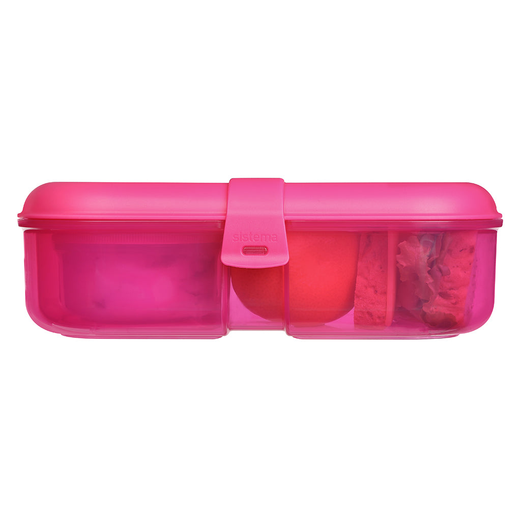 Sistema Ribbon lunch madkasse med aftageligt rum, 1.1L - Pink