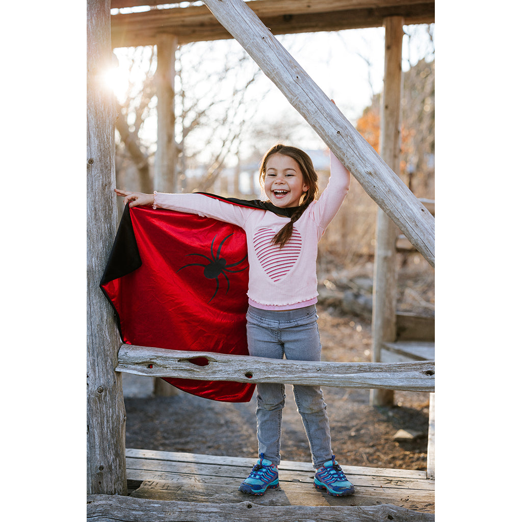Great Pretenders Spider kappe og Batman kappe i én - str. 5-6 år