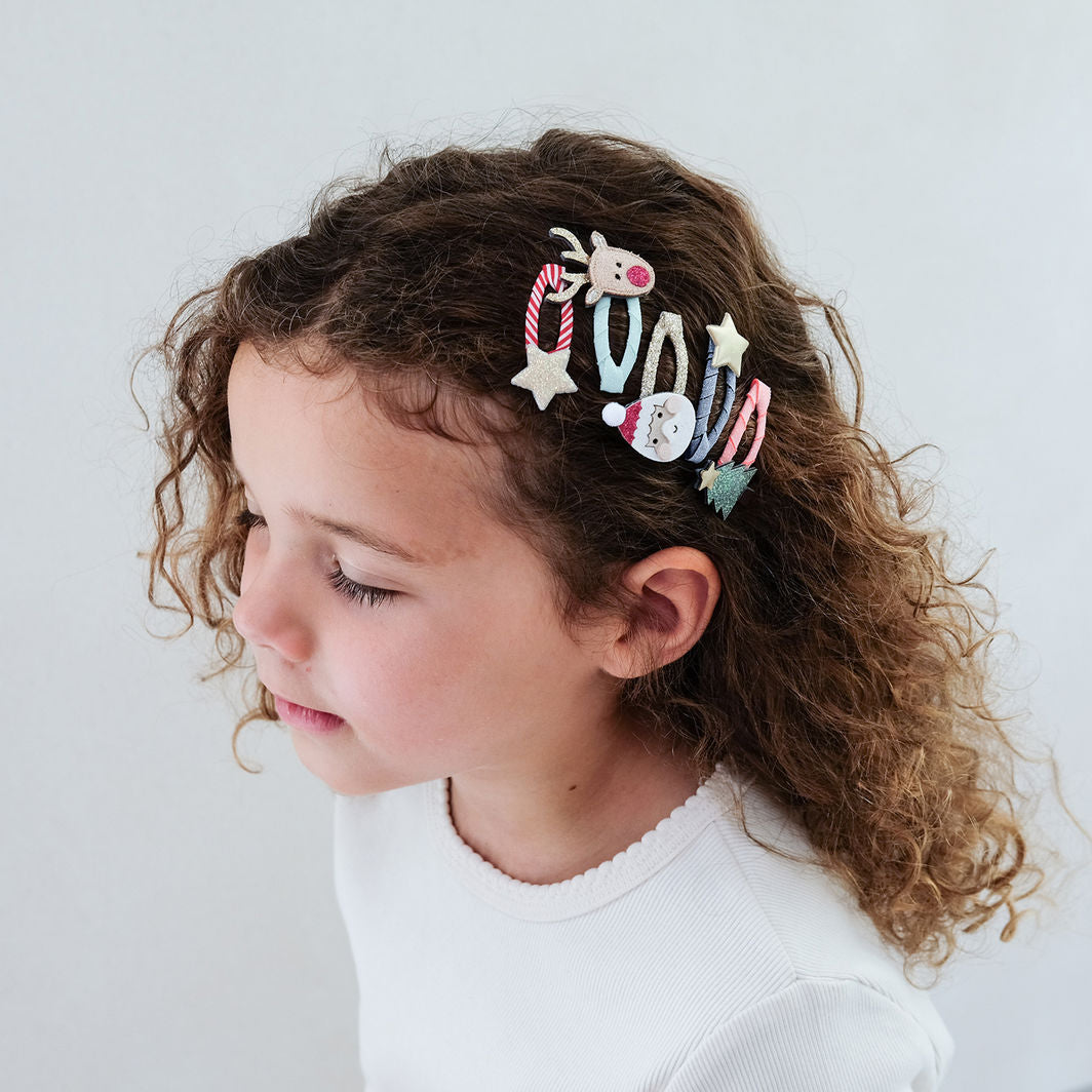 Mimi & Lula 5 hårspænder, Mini Santa Christmas