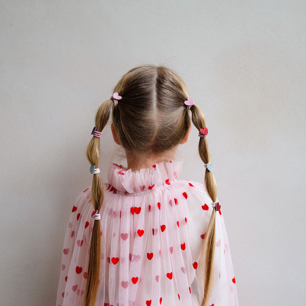 Mimi & Lula 8 hårelastikker, Mini Heart Valentines