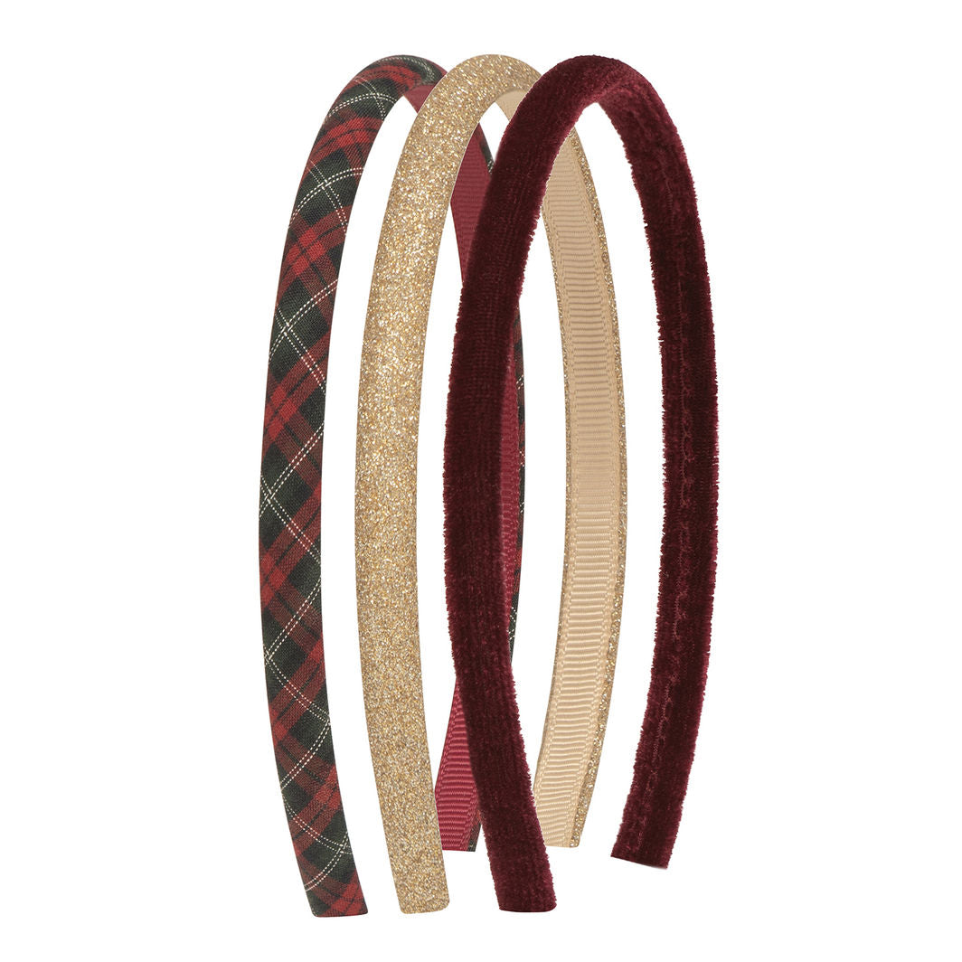Mimi & Lula - 3 hårbøjler - Red Tartan Pony Pals