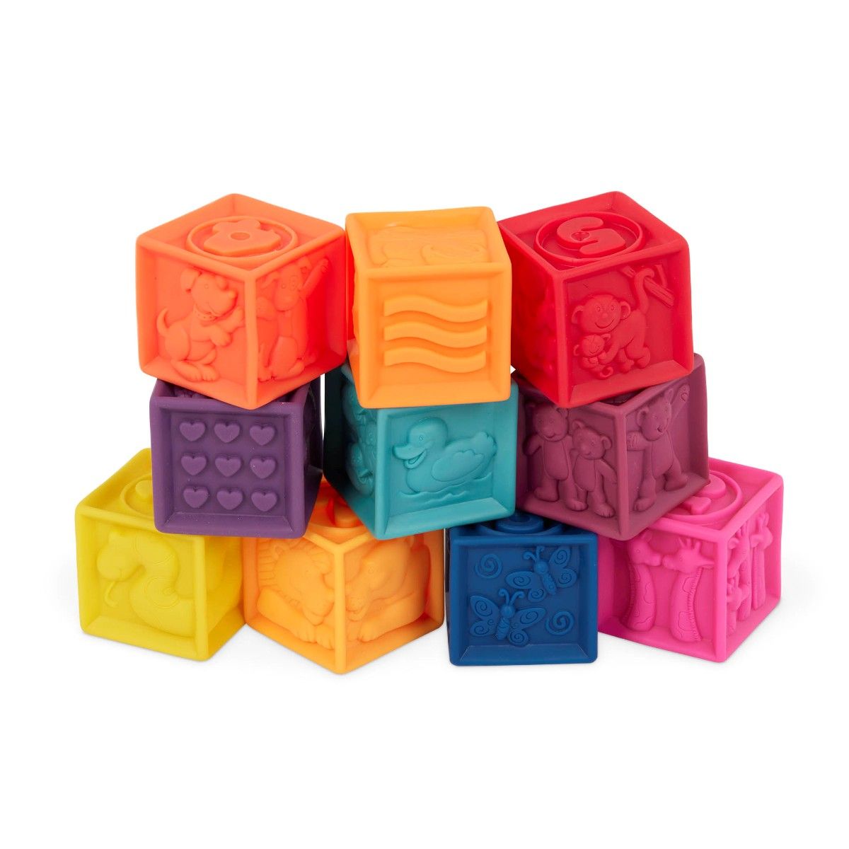 B Toys bløde byggeklodser, One Two Squeeze - 10 stk.