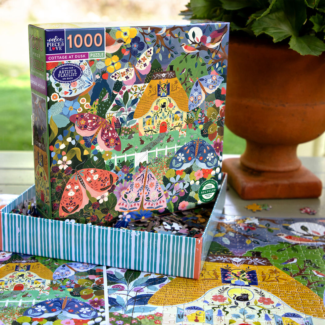 eeBoo Puslespil 1000 brk, Cottage at Dusk