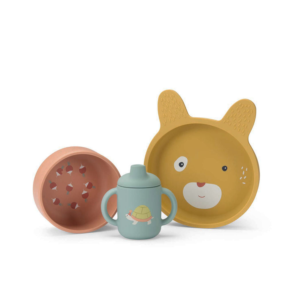 Moulin Roty Mit første spisesæt 3 dele, Trois petits lapins