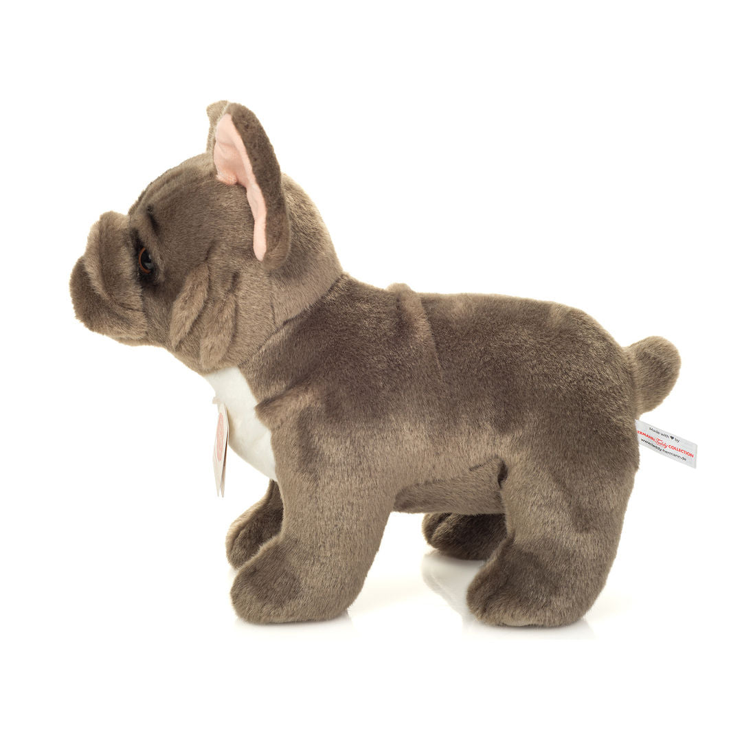 Teddy Hermann bamse, Stående fransk bulldog, grå - 30 cm