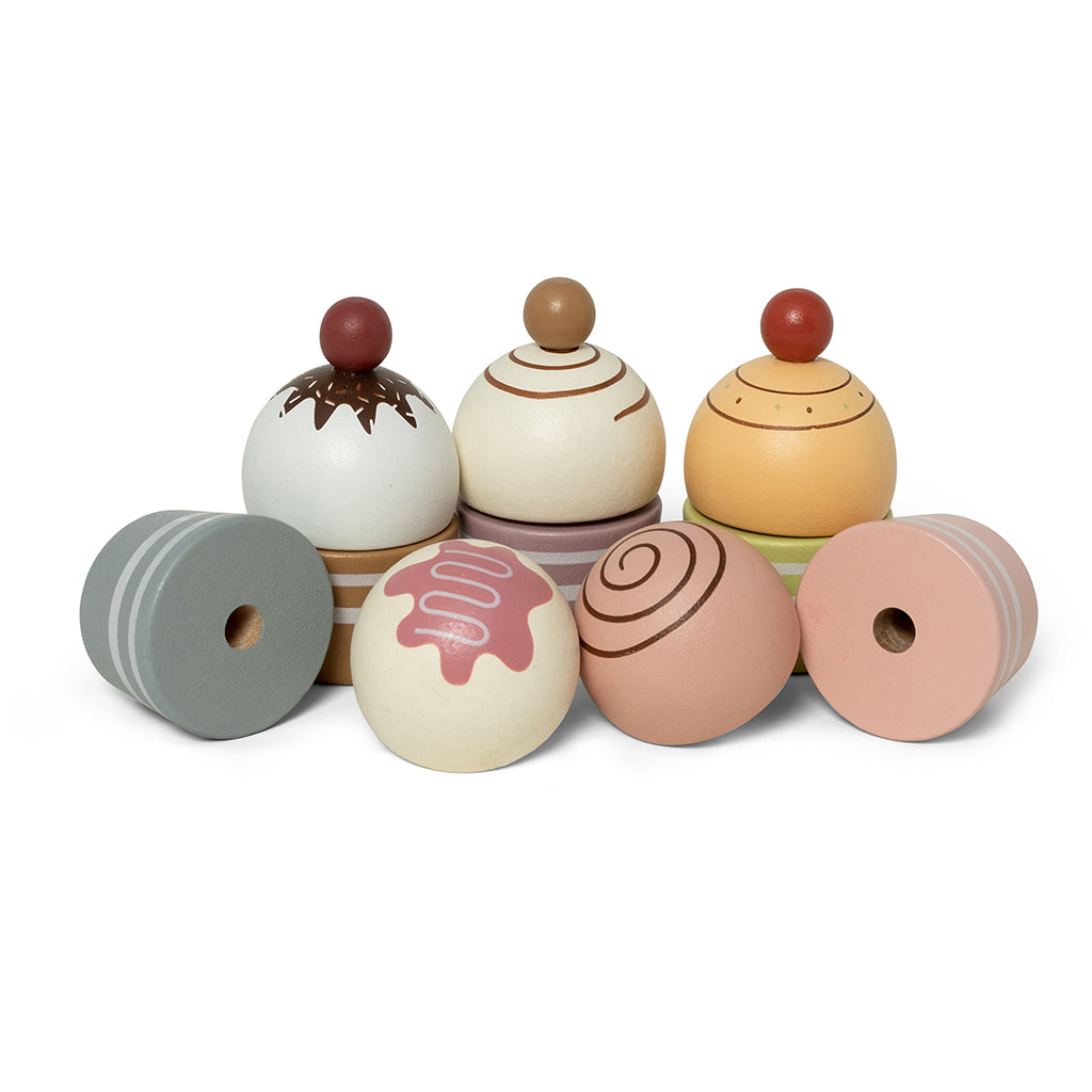 Mamamemo Legemad i træ, Cupcakes på kagefad