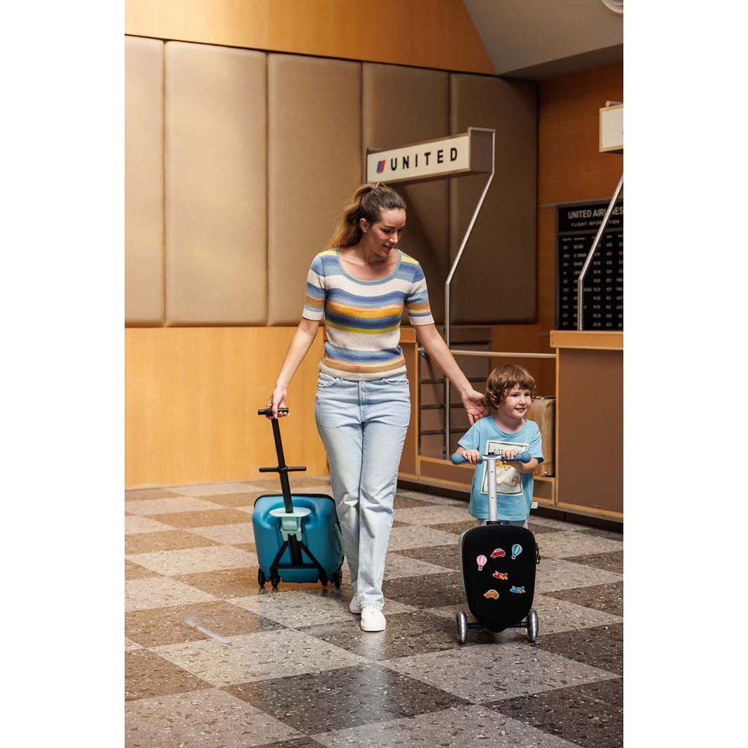 Micro Kuffert og løbehjul i ét - Junior Patch & Play - Frosty Blue