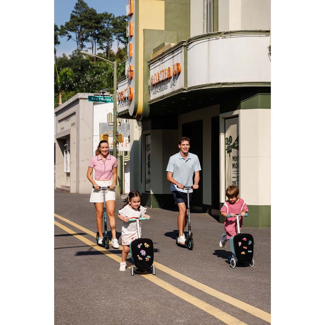 Micro Kuffert og løbehjul i ét - Junior Patch & Play - Frosty Blue