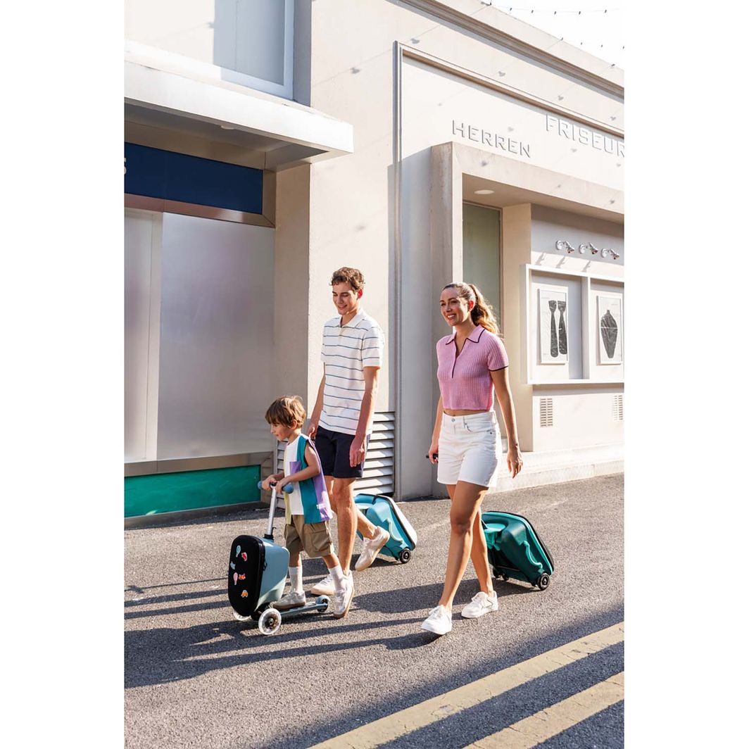 Micro Kuffert og løbehjul i ét - Junior Patch & Play - Frosty Blue