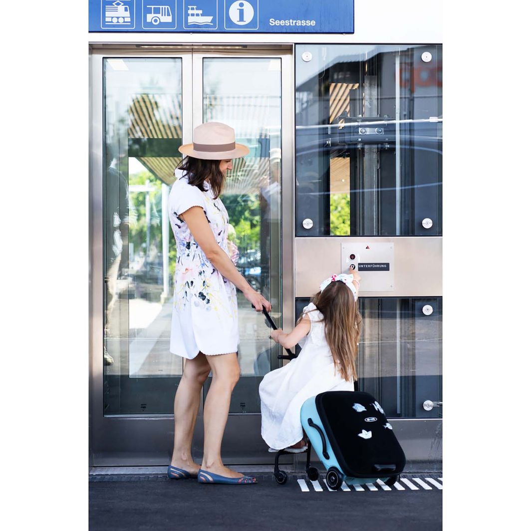 Micro Trolley Eazy Ride-On, kuffert børn kan sidde på - Frosty Blue