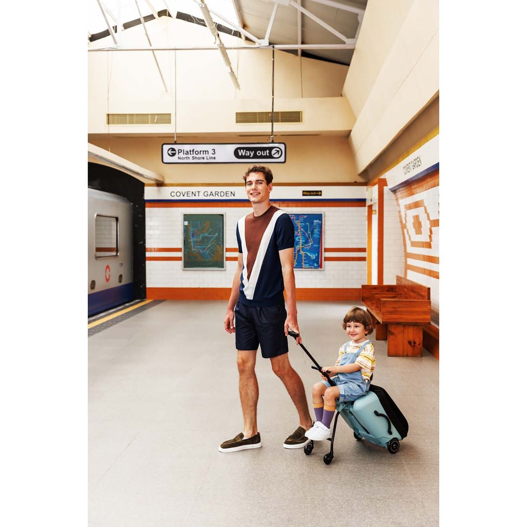 Micro Trolley Eazy Ride-On, kuffert børn kan sidde på - Frosty Blue